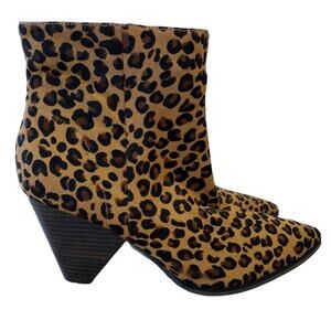 Lucky Brand | NEW Munise Cheetah Calf Hair Chunky Heel Ankle Boots